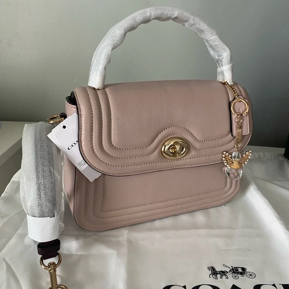 Coach Marlie Top Handle Satchel In Colorblock With Border Quilting - Picture 5 of 11